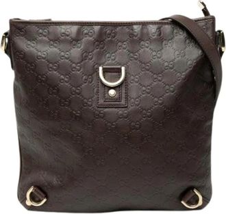 Gucci Pre-owned Abbey Crossbody Bag - Dames - Vintage Schoudertas - Bruin - ONE Size - Leer - Vintage