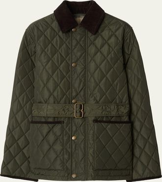 Burberry Chiltern Quilted Barn Jacket With Belt