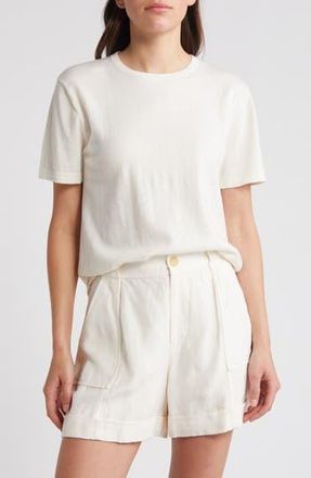 Rails Avery Short Sleeve Cotton & Cashmere Sweater in White at Nordstrom Rack, Size X-Small