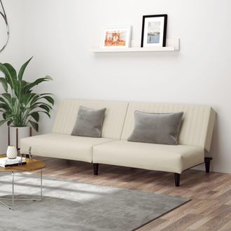 vidaXL Sof&aacute; Cama De 2 Plazas Terciopelo Color Crema Vidaxl