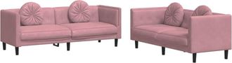 vidaXL Vidaxl - Juego De Sof&aacute;s Con Cojines 2 Piezas Terciopelo Rosa