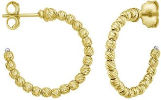Italian Gold, Inc 14K Bead Hoop Earrings