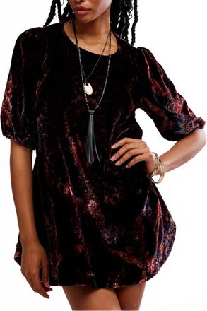Free People Womens Maye Velvet Tunic Top In Black, Multi