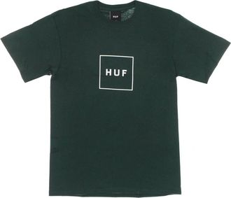 HUF T-Shirts, male, Green, Size: XL Dark Green Box Logo T-Shirt