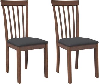 vidaXL Vidaxl - Sillas De Comedor Con Cojines 2 Uds Madera Maciza Marr&oacute;n Caucho