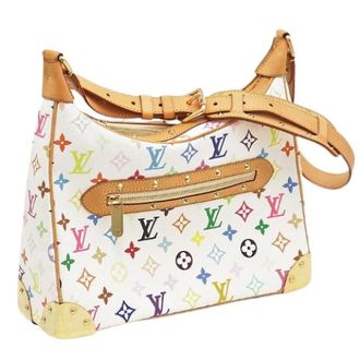 Louis Vuitton Pre-owned Monogram Multicolore Boulogne Coated Canvas Shoulder Bag - Dames - Pre-owned - Wit - Maat: ONE Size Leer