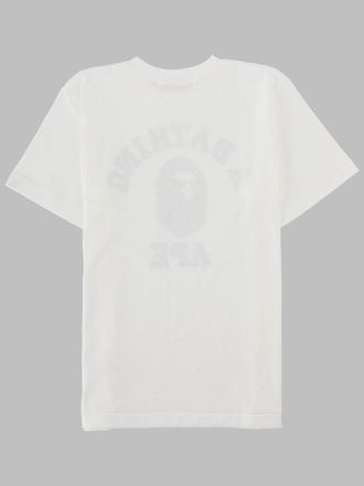 A Bathing Ape Logo Camouflage Print T-Shirt - White