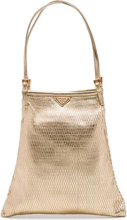 Prada Pre-owned Prada Metallic Calfskin Woven Slit Patterned Handbag Ladies Q6HA49Q6MLH5HGNL