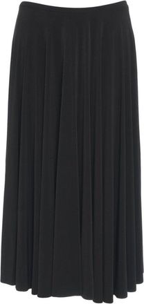 Norma Kamali A-Line Midi Skirt With Pleated Design And Elastic Waistband