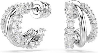 Swarovski Hyperbola Hoop Earrings in White/Silver at Nordstrom