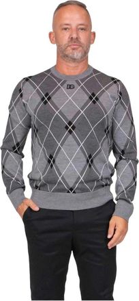 Dolce & Gabbana Maglia Girocollo N9860 - Heren - Ronde hals truien - Grijs - XL - Truien & Vesten