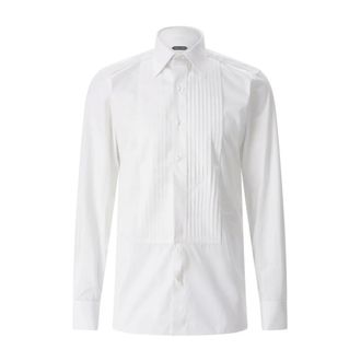 Tom Ford Overhemden, Heren, Wit, 4Xl, Katoen, Slim-fit Katoenen Avondhemd