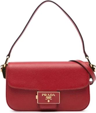 Prada Pre-owned Handbags, female, Red, Size: ONE SIZE Pre-owned Leather prada-bags