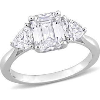 Delmar Octagon Cut & Trilliant Cut Moissanite Ring in White at Nordstrom Rack, Size 9