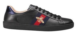 Gucci Black Leather Ace Sneakers Size 36.5