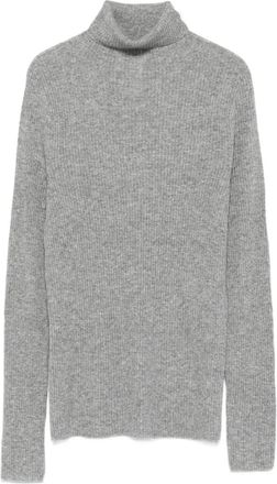 Fabiana Filippi Maglione a coste con collo alto - Grigio