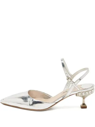 Miu Miu 60mm crystal-heel sandals - Silver