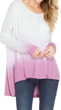 She + Sky Ombre Dip Dye Pocket Tunic Top In Mauve