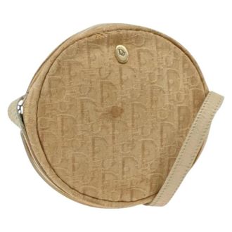 Dior Pre-owned Trotter Canvas Schoudertas - Dames - Pre-owned - Beige - Maat: ONE Size