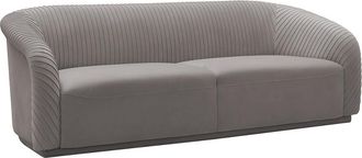 TOV Furniture Yara Pleated Grey Velvet Sofa