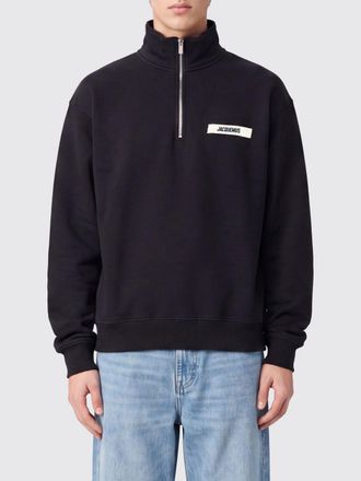 Jacquemus Felpa a collo alto in cotone con zip e vestibilit&agrave; relaxed