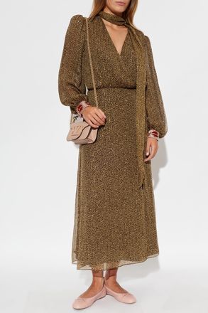 Valentino Garavani Dress With Lurex Thread, Womens, Brown