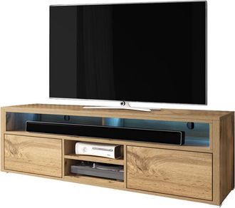 Selsey Selsey Laksa - Soporte Para Tv - 137 Cm - Roble Wotan - Con Led - Moderno