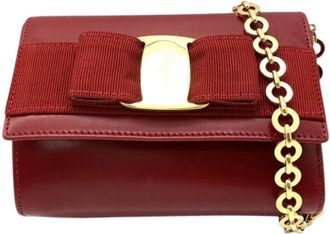 Ferragamo Pre-owned Shoulder Bag - Dames - Vintage Mini Tas - Rood - ONE Size - Leer - Vintage