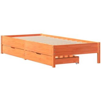 vidaXL Estructura De Cama Sin Colch&oacute;n Madera De Pino Marr&oacute;n 90x200 Cm Vidaxl