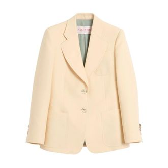 Valentino Blazers, female, Beige, XS, Beige 2 Button Blazer