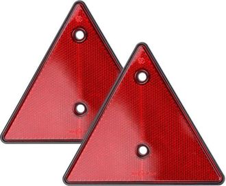 OEM Reflectores Triangulares Rojos De 2 Piezas: Reflector Triangular De Se&ntilde;alizaci&oacute;n Fijo Con Tornillos Para Remolque, Caravana, Cami&oacute;n, Tractor, Veh&iacute;culo
