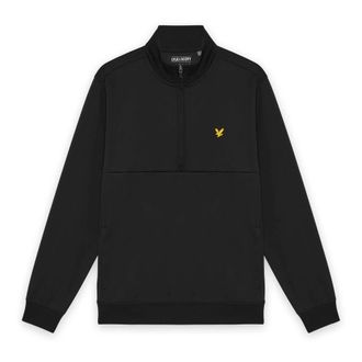 Lyle & Scott Golf Half Zip Windjammer Midlayer - Heren - Sweatshirts & Hoodies - Zwart - Maat: L