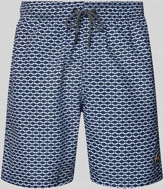 Shiwi Badehose im Allover-Look Modell Hammam Tile in Dunkelblau, Gr&ouml;&szlig;e XXL