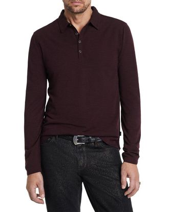 John Varvatos Maleo Regular Fit Wool-Blend Polo Sweater