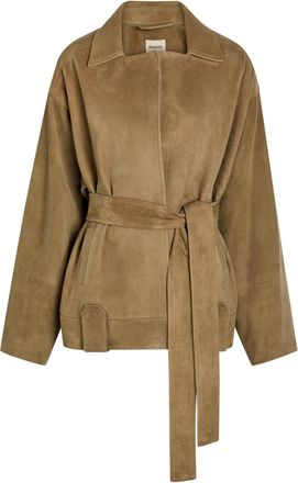 Khaite Alder Belted Suede Jacket - Khaki - S (UK8-10 / S)