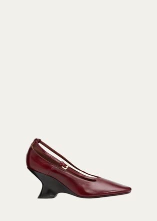 Dries Van Noten 75mm Asymmetric Leather Pumps