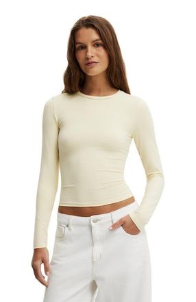 Cotton On Womens All Day Crew Long Sleeve in Vanilla Glow at Nordstrom, Size Xx-Small