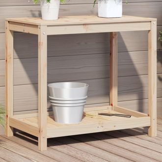 Berkfield Home Potting Table with Shelf 82.5x50x75 cm Solid Wood Pine in Brown