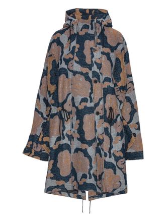 Henrik Vibskov hooded drawstring coat - men - Recycled Cotton/Recycled Polyester/Wool/Polycotton - XS/S - Blue