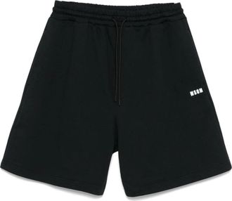 Msgm Zwarte Zomershorts - Heren - Korte Broeken - Zwart - L - Katoen - Korte Broeken