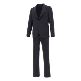 Tagliatore Single Breasted Suits, male, Blue, Size: L Single-Breasted Two-Piece Suit