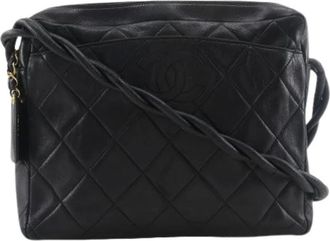 Chanel Pre-owned Cross Body Bags, female, Black, Size: ONE SIZE Pre-owned Leather chanel-bags