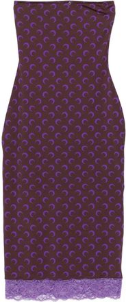 Marine Serre Midi-jurk met maanprint - Bruin