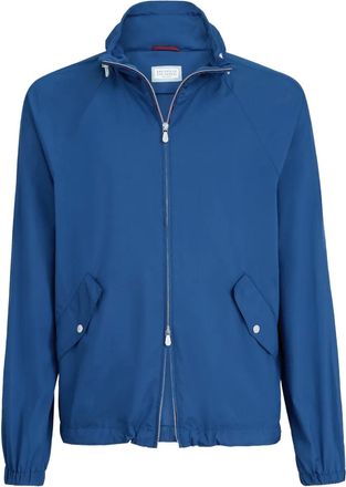 Brunello Cucinelli Lichtgewicht jack met paspelzakken - Blauw
