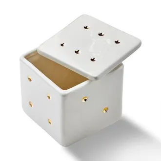 Tag White Earthenware Dice Lidded Trinket Box 3.75 x 3.75 x 3.75 in at Nordstrom