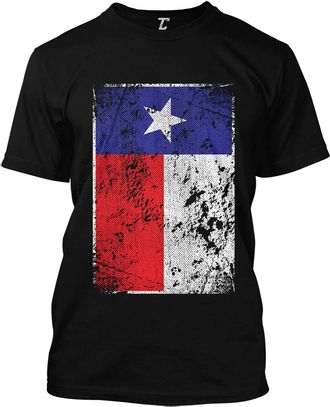 Tcombo Distressed Texas Flag - USA Lone Star State Mens T-Shirt - Black - Medium