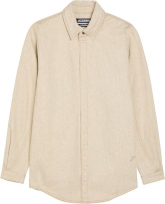 Jacquemus La Chemise Amelo De-nimes Cotton-blend Jacket - Beige - 42 (UK14 / L)
