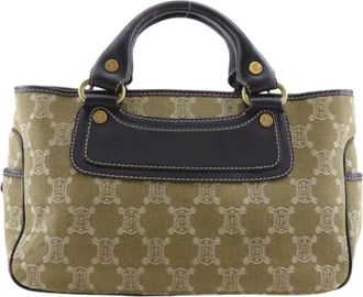 Celine Tweedehands Canvas handtassen - Dames - Vintage Handtas - Groen - ONE Size - Vintage