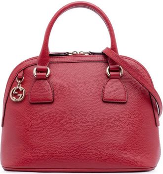 Gucci Pre-owned Gucci Small Dollar Calfskin GG Charm Dome Satchel 449662 213317