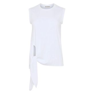 J.W.Anderson Sleeveless Tops, female, White, Size: XS Hem Knot Tank Top